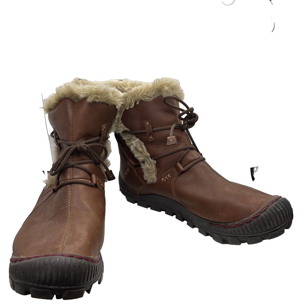 Kalso Earth Womens 12B Central Bridle Brown Leather Faux Fur